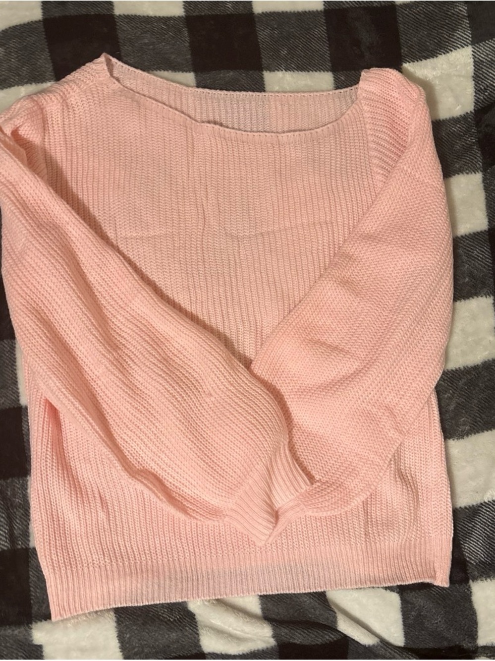 & Other Stories Soft Pink Off-the-Shoulder Knit Sweater